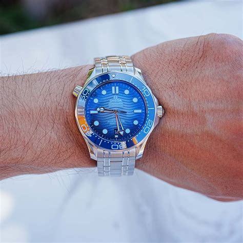 omega seamaster blue face|Omega Seamaster summer blue.